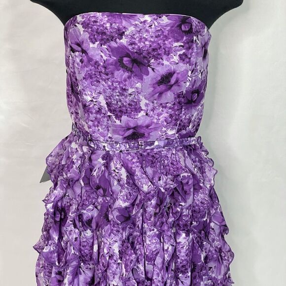 White House Black Market Floral Cascade Cocktail Dress - Women’s 10 - Picture 4 of 8